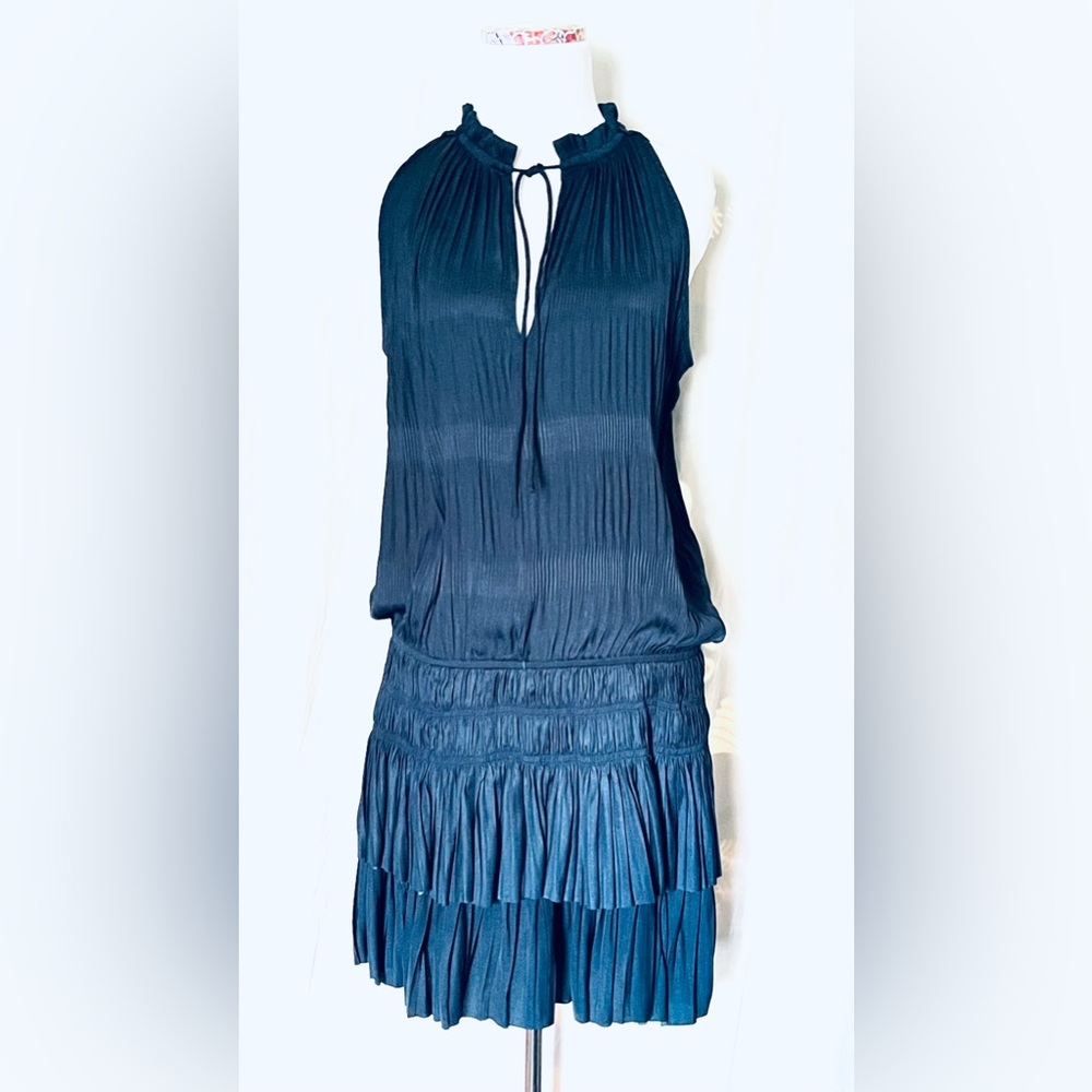 Pookie & Sebastian Clio Pleated sleeveless dress